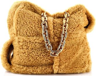 Bottega Veneta The Chain Tote Intrecciato Shearling (Authentic Pre-Loved)