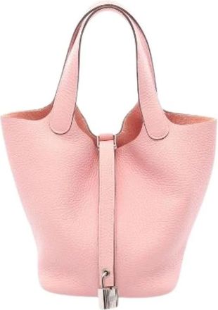 Herm&egrave;s Pre-owned Picotin Lock PM Leren Handtas - Dames - Vintage Tas - Roze - ONE Size - Leer - Vintage