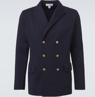 Lardini Double-breasted virgin wool blazer