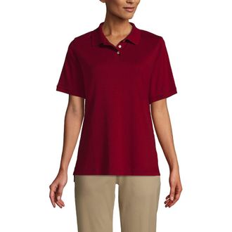 Lands End School Uniform Short Sleeve Interlock Polo Shirt in Garnet at Nordstrom, Size X-Large