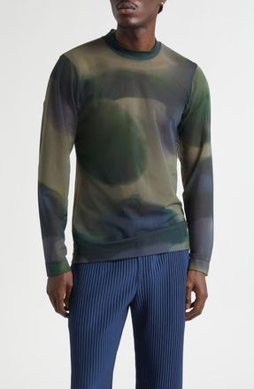 Homme Pliss&eacute; Issey Miyake Dawn Sheer Shirt in Gray at Nordstrom, Size 2