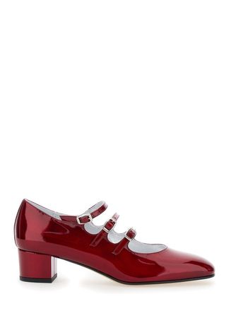Carel kira 24 Reflex Red Pumps With Straps In Patent Leather Woman