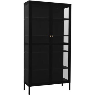 vidaXL Vidaxl - Display Cabinet Black 90x40x180 cm Steel and Tempered Glass