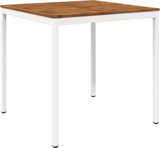 vidaXL Mesa De Bar Para Jard&iacute;n Natural Y Blanco 110 X 108,5 X 105 Cm Vidaxl
