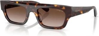Vogue Eyewear Rechthoekige Zonnebril - Dames - Zonnebrillen - Bruin - 51 MM - Accessoires
