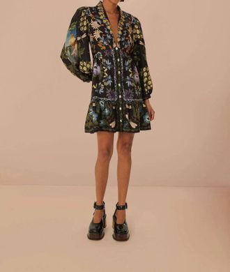 Farm Rio Winter Garden Dress In Black