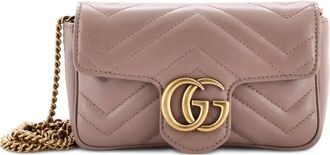 Gucci GG Marmont Flap Matelass&eacute; leren kleine crossbodytas - Beige