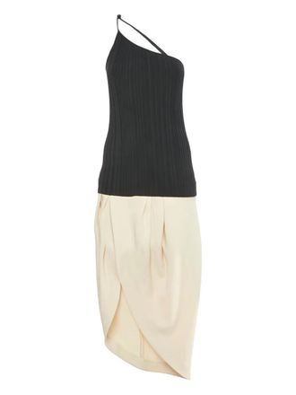 Jacquemus asymmetric knit midi dress - Black