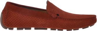 Baldinini Woven-Print Suede Mocassin - Heren - Loafers - Bruin - 41 1/2 EU - Leer - Schoenen