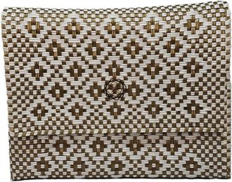 Lola's Bag Womens Aztec Long Braided Strap Crossbody Bag In Gold
