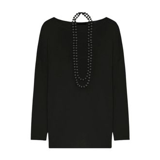 Elena Miro Truien & Vesten, Dames, Zwart, M, Viscose Ecovero Ketting Top