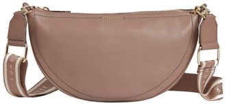 Ted Baker Womens Webbing Leather Half Moon Crossbody Bag, Taupe