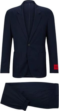 HUGO BOSS Kostuums, Heren, Blauw, 3Xl, Slim Fit Pak