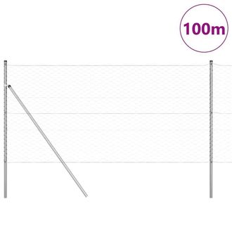 Berkfield Home Hexagon Fence 1, 2x100 m Galvanised Steel in Silver