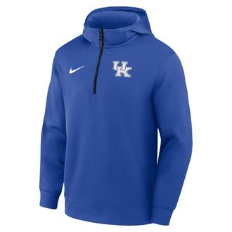 Nike Kentucky Coaches Premium Mens Nike Mens Dri-FIT College 1/4-Zip Hoodie in Blue | 03PQ4EVNKY-NWP