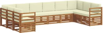 vidaXL Conjunto De Sof&aacute;s De Exterior 10 Uds. Natural Y Crema Vidaxl