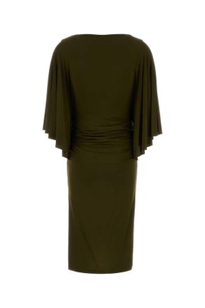 Blumarine Womens Khaki Jersey Dress Verde Exterior: Viscose Elastane Abiti