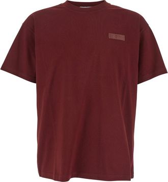 Givenchy Bordeaux T-Shirt With Logo Patch On The Chest In Cotton Man