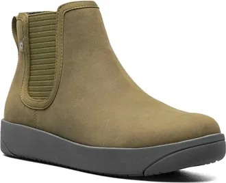Bogs Kicker 72777-303 Boots Womens Olive Leather Ankle Chelsea JOBB945