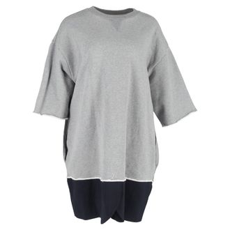 Maison Margiela MM6 Maison Martin Margiela Color-Block Sweater Dress in Grey and Black Cotton