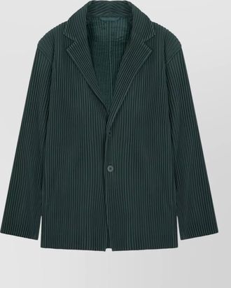 Homme Pliss&eacute; Issey Miyake pleated texture jacket long sleeves lapel