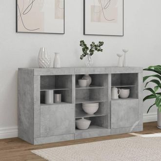 Berkfield Home Sideboard with LED Lights Concrete Grey 123x37x67 cm | Size: 123 x 37 x 67 cm