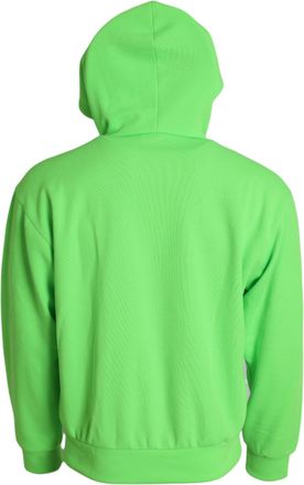 Dolce & Gabbana Mens Neon Green Hooded Full Zip Top Sweater Polyester