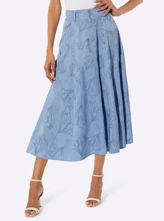 Cr&eacute;ation L Jeansrock CREATION L, Damen, Gr. 36, bleu, 100% Lyocell, unifarben, wadenlang, R&ouml;cke Jeansrock