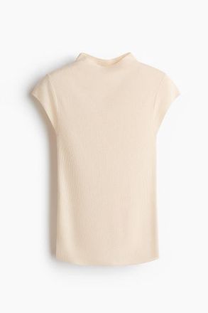 H&M Fine-knit Turtleneck Top in Light Beige at Nordstrom, Size Xx-Small