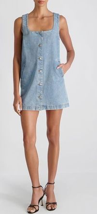 French Connection 90s Denim Minidress in Blue Denim Wash at Nordstrom, Size 10