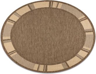 RugsX Rugsx - carpet sizal circle floorlux 20195 coffee / mais brown round 120 cm