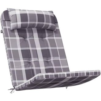 vidaXL Cojines Para Silla Adirondack 2 Uds Tela Oxford A Cuadros Gris Vidaxl