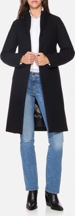 Norwegian Wool Stand Collar City Virgin Wool Blend 755 Fill Power Down Waterproof Coat in Black at Nordstrom, Size X-Small