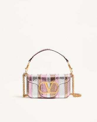 Valentino Garavani Valentino Garavani Loc&ograve; small shoulder bag in laminated elaphe Wo