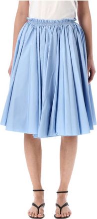 Ami Midi Corolla Rok - Dames - Midirokken - Blauw - S - Katoen - Rokken