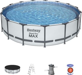 Bestway Piscina Redonda Steel Pro Max Bestway &Oslash;457&times;107 Cm - Piscina De Marco Completa