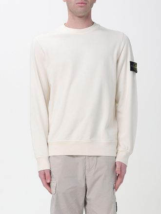 Stone Island Felpa a girocollo in cotone con badge Stone Island