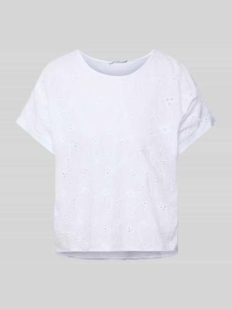 Zabaione T-Shirt mit Strukturmuster in Weiss, Gr&ouml;&szlig;e XL
