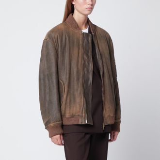 Golden Goose Vintage Effect Brown Bomber