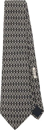 Hermès Cravatta con stampa grafica anni 2010 - Nero
