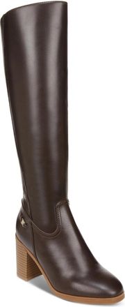 Giani Bernini Odettee Riding Boots Womens Brown Leather Block Heel LION100