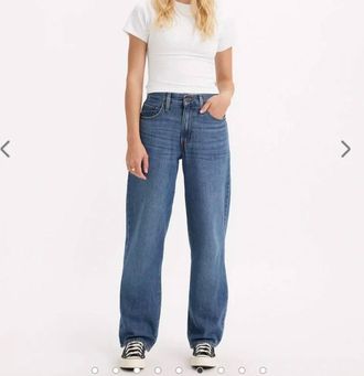 Levi's Premium Baggy Dad Performance Cool Jeans In Green, Blue
