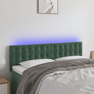 vidaXL Cabecero Con Led De Terciopelo Gris Oscuro 144x5x78/88 Cm Vidaxl