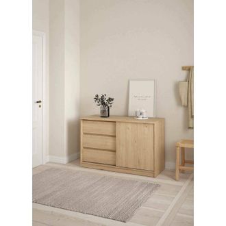 Dmora Dmora - Aparador Bebinca, Buf&eacute; De Sal&oacute;n, Aparador De Sal&oacute;n, Despensa De Cocina, 119x50 H76 Cm, Roble