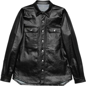 Rick Owens Coated Overshirt - Heren - Spijkeroverhemden - Zwart - M - Katoen - Overhemden