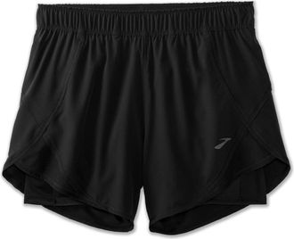 Brooks Womens Chaser 5 2-in-1 Shorts Black XS