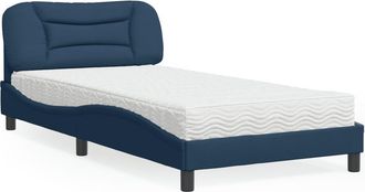 vidaXL Cama Con Colch&oacute;n Tela Azul 100x200 Cm Vidaxl