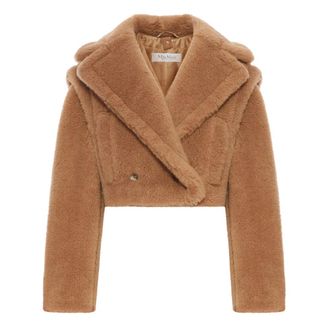Max Mara Double-Breasted Coat - female - Max Mara - Faux Fur & Shearling Jackets - Brown - XS - Jackets