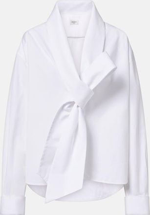 Saint Laurent Bow-detail cotton poplin blouse