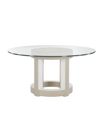 Bernhardt Axiom Round Glass-Top Dining Table, 60